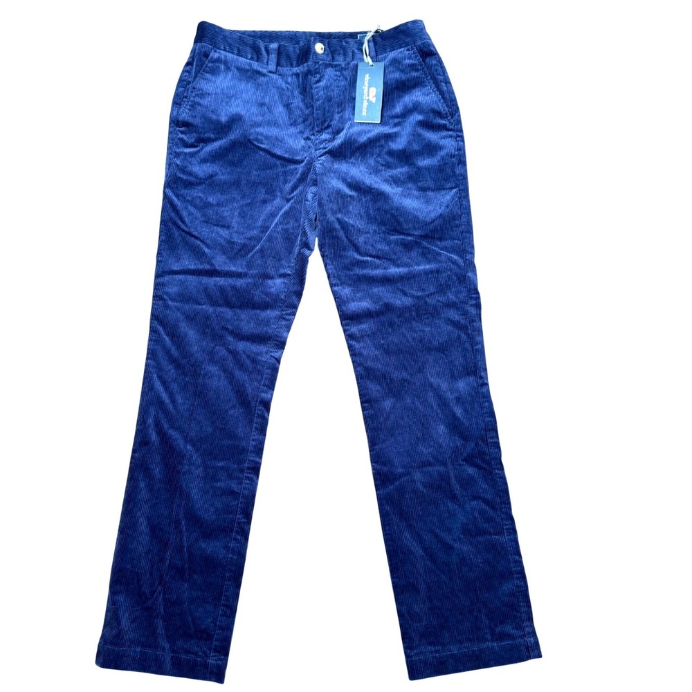 Vineyard Vines NWT Mens Corduroy Slim Fit Pant Deep Bay‎ Blue 32x32